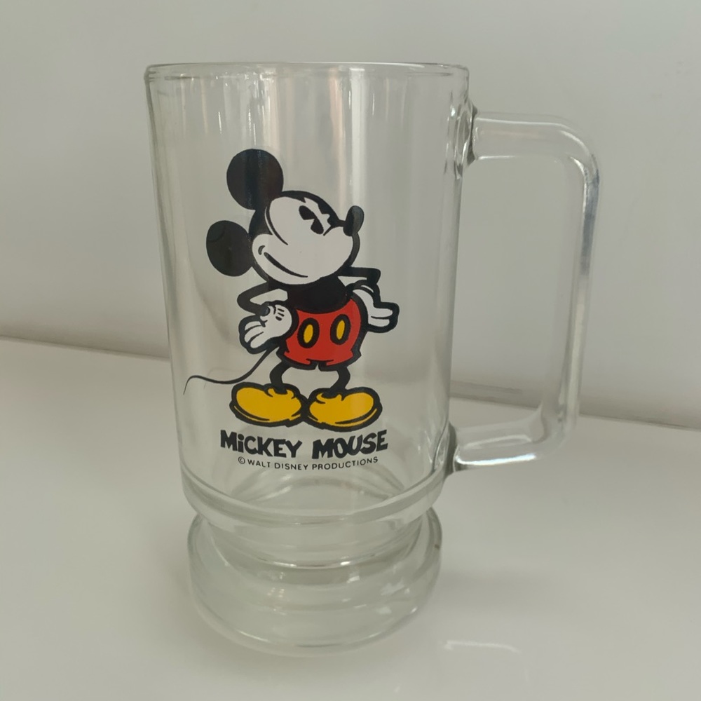 Disney Mickey Mouse Vintage Glass Mug